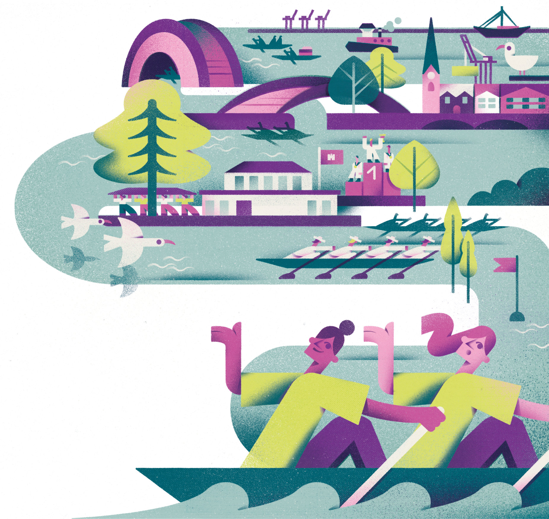 Yvonne Alon – Illustration zu Hamburger Ruderinnen