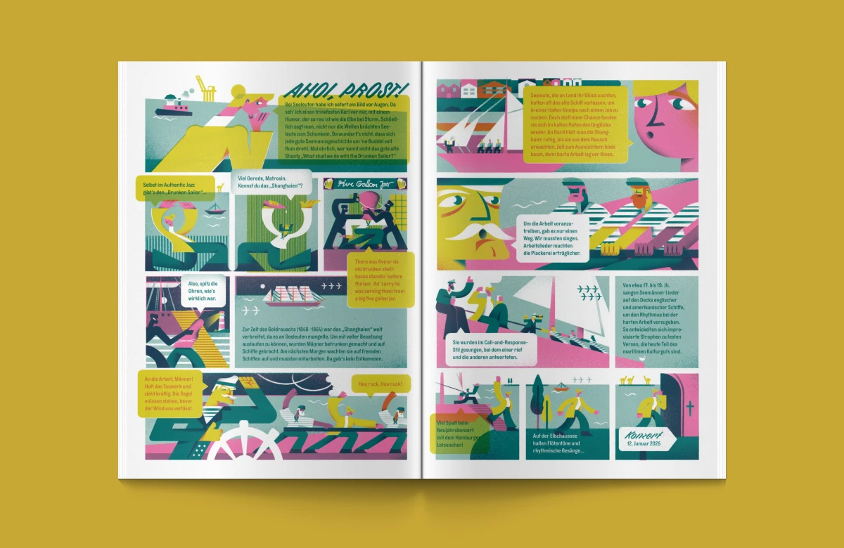 Yvonne Alon &ndash; Illustrationsreportage f&uuml;r das Literaturfestival Hamburg liest die Elbe