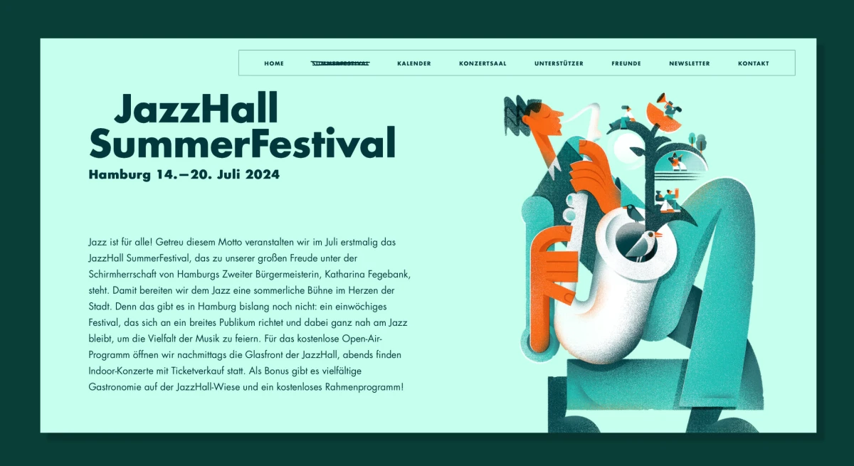 Yvonne Alon &ndash; JazzHall Summerfestival Website Illustration