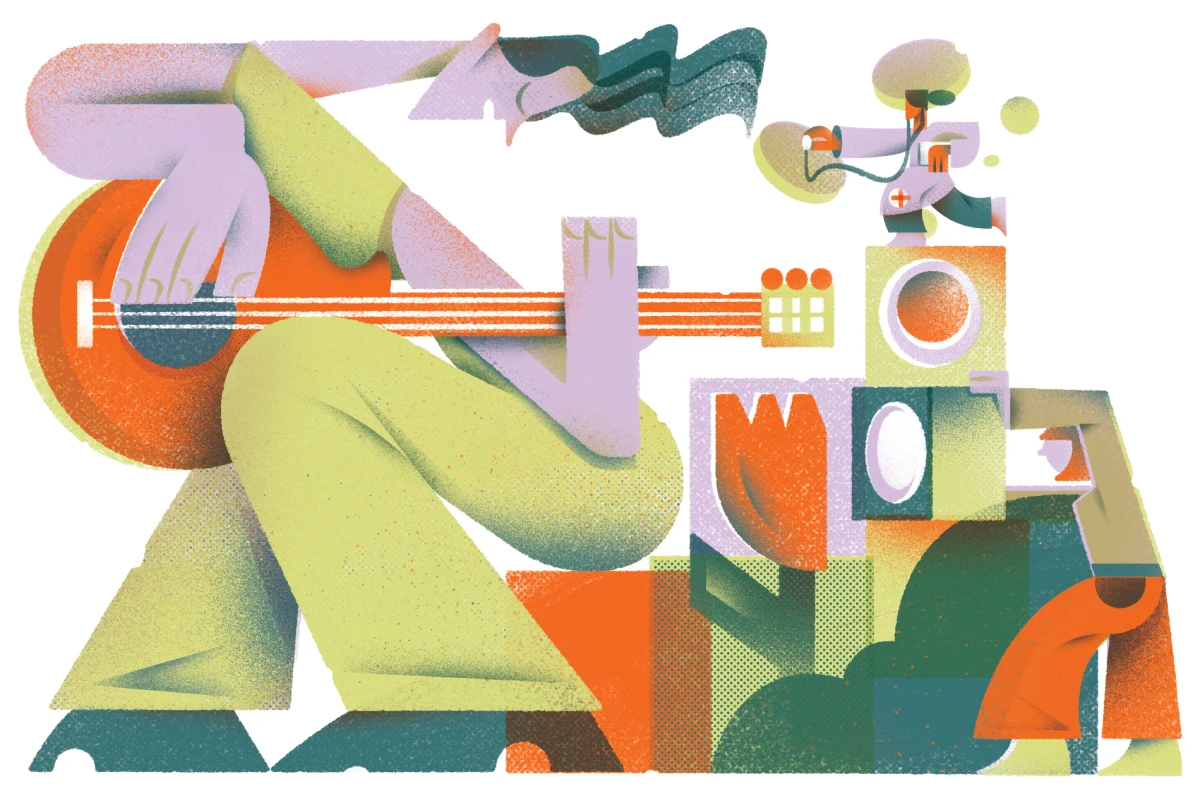 Yvonne Alon &ndash; Artikelillustration f&uuml;r das Magazin &bdquo;Zw&ouml;lf&ldquo; der HfMT Hamburg